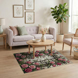 Pink Vintage Pink Rose Trellis Area Rug
