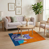 Purple Fox Kids Cartoon Area Rug