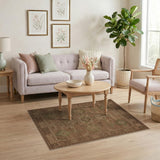 Brown and Tan Southwestern Geometric Area Rug in Brown Tones