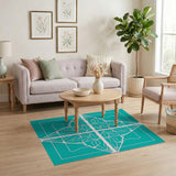 Teal Intricate Mandala Geometric Area Rug