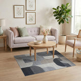 Abstract Grey Geometric Modern Rug