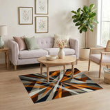Geometric Modern Bold Geometric Orange Area Rug