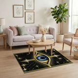 Golden All-Seeing Eye Area Rug - Mystic Black
