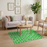 Vibrant Green Geometric Bubble Area Rug