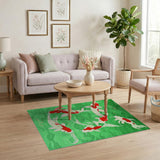 Emerald Green Koi Fish Area Rug