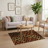 Bold Orange Leopard Print Area Rug