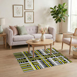 Geometric Modern Yellow Bold Yellow Black Geometric Area Rug