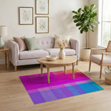 Vibrant Multi-Color Grid Geometric Area Rug