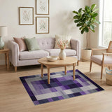 Abstract Geometric Modern Purple Geometric Abstract Area Rug