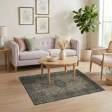 Blue and Teal Navy Blue Ivory Persian Medallion Area Rug