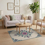 Multi-color and Patterns Ornate Pink Medallion Persian Area Rug