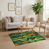 Vibrant Cactus Cluster Southwestern Rug