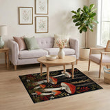 Whimsical Red Mushroom Woodland Rug