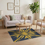 Bold Yellow Starburst Geometric Area Rug