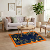 Orange Arcade Maze Area Rug