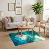 Teal Palm Coastal Area Rug