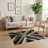 Grey Modern Geometric Grey Abstract Area Rug