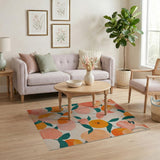 Orange Fruit Pattern Vibrant Orange Fruit Pattern Area Rug
