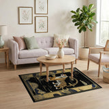 Majestic Roaring Tiger Gold Clouds Area Rug
