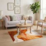 Brown Wave Abstract Area Rug