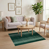 Emerald Green Vertical Striped Area Rug