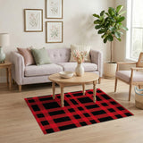 Black and Red Buffalo Check Area Rug