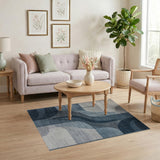 Abstract Area Blue and Teal Abstract Blue Wave Area Rug