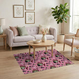 Pink Nautical Anchors Seashells Pattern Rug
