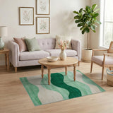 Serene Green Wave Area Rug