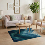 Majestic Blue Peaks Pine Forest Area Rug