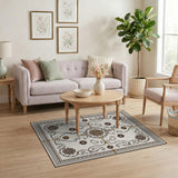 Ornate Beige Persian Floral Traditional Persian Area Rug