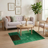 Green Abstract Seagull Panel Area Rug