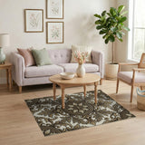 Ornate Gold Leaf Damask Area Rug