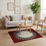 Vintage Laurel Wreath Red Area Rug