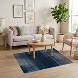 Blue and Teal Navy Blue Grey Geometric Abstract Area Rug