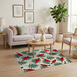 Red Cardinals on Fir Branches Area Rug