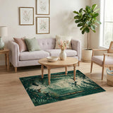 Misty Forest Deer Family Area Rug