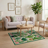 Whimsical Cactus Succulent Garden Rug