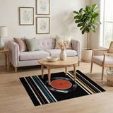 Vinyl Record Stripe Area Rug