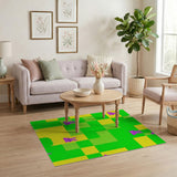 Playful Purple Bunny Kids Cartoon Area Rug