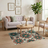 Radiant Green Agave Starburst Area Rug