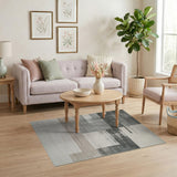 Abstract Distressed Grey Area Rug