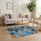 Playful Cartoon Cats Kids Cartoon Area Rug