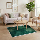 Emerald Green Palm Leaf Area Rug