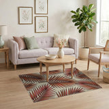 Orange Burnt Orange Palm Frond Area Rug