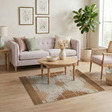 Brown Tan Zigzag Stripe Southwestern Rug