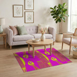 Hot Pink Pixelated Fish Geometric Area Rug