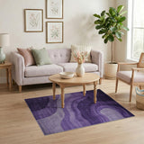 Purple Abstract Wave Abstract Area Area Rug