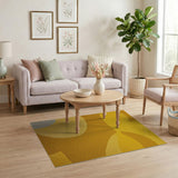 Vibrant Yellow Abstract Organic Shapes Rug