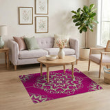Purple Traditional Persian Purple Mandala Persian Area Rug